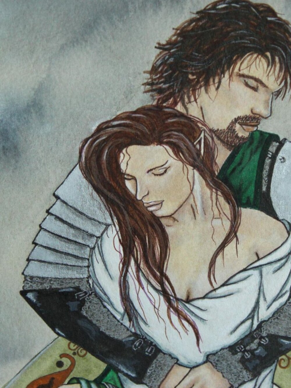 Original Artwork, 15"x12" Acrylic Painting, "Unexpected", Fairy and Knight Roman - Picture 2 of 10